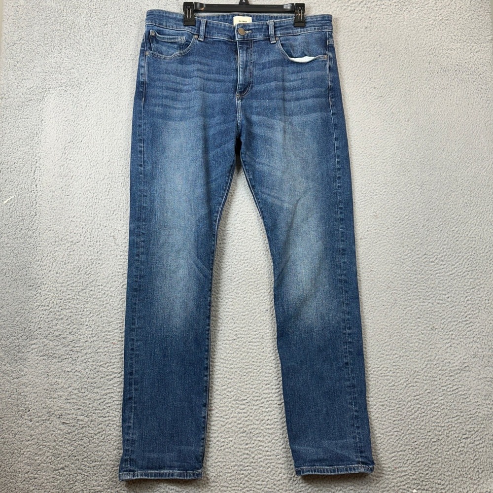 DL1961 Jeans Mens 36X32 Russell Slim Straight High Tower Blue Stretch Denim EUC